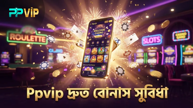 Ppvip প্ল্যাটফর্মে অন্যান্য ফিশিং গেমের তুলনায় দ্রুত বোনাস পাওয়া যায়